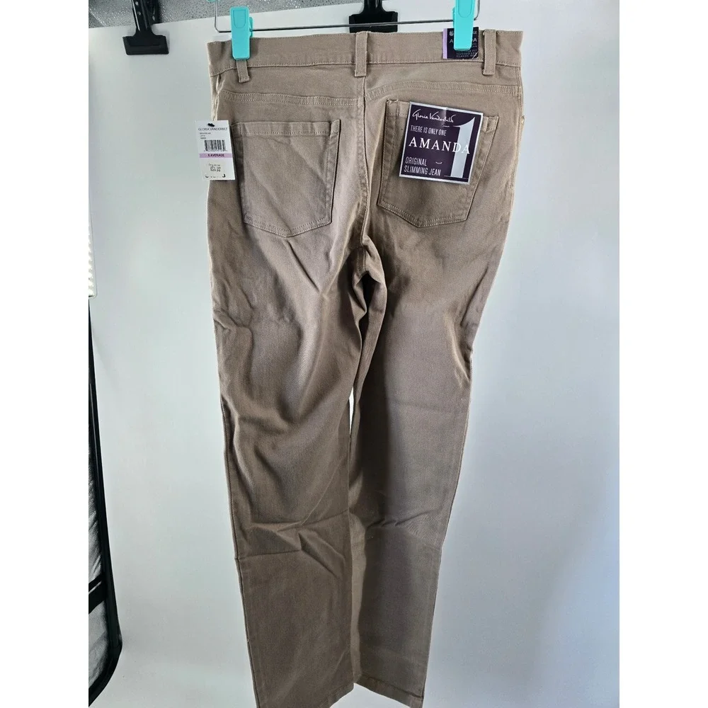 Gloria Vanderbilt Amanda Slimming Tapered Leg Jeans Latte‎ Tan Womens Size 6 Avg